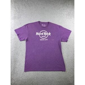 Hard Rock Hotel T Shirt Men L Purple Sioux City Graphic S/S Grunge Distressed